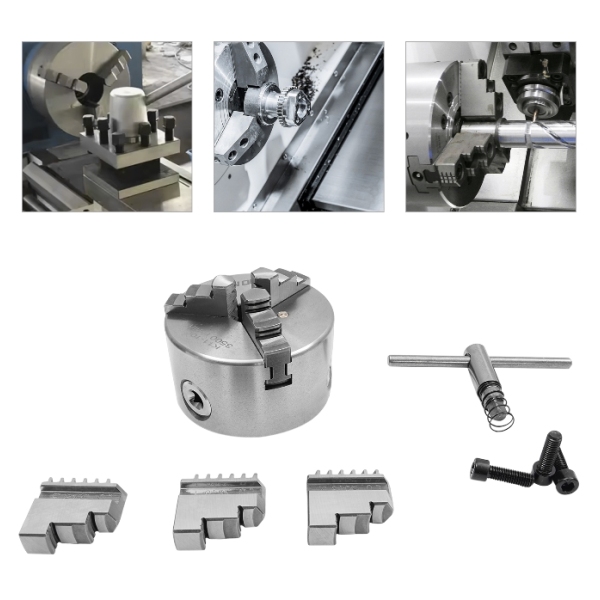 Mandrino autocentrante a tre griffe, 100 mm, mandrino a tre griffe di precisione, mandrino a tre griffe CNC
