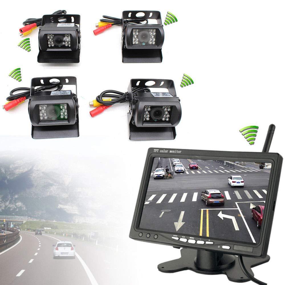 Kit Telecamera Retromarcia Wireless Con Monitor 7″ – 1080P IP67, Visione Notturna IR E Segnale Fino A 600ft - 3