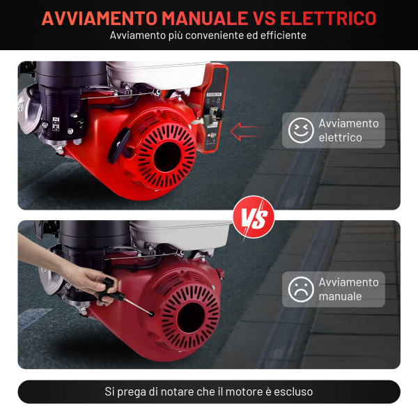 Kit Avviamento Elettrico Per Honda GX340 E GX390 - Con Motore Magnetico E Interruttore A Chiave