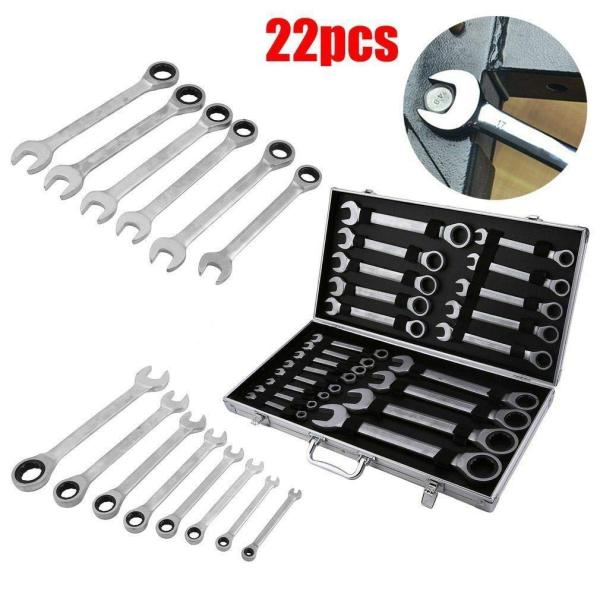 Set chiavi a cricchetto ad anello Chiave fissa da 6-32 mm Cricchetto ad anello Set a cricchetto da 22 pezzi