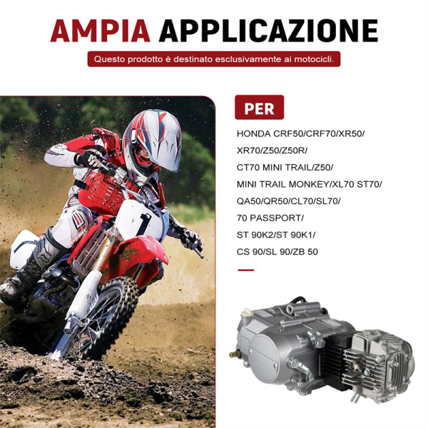 125CC Motore a 4 tempi Motore ad Ingranaggi Motore Raffreddato ad Aria Manuale