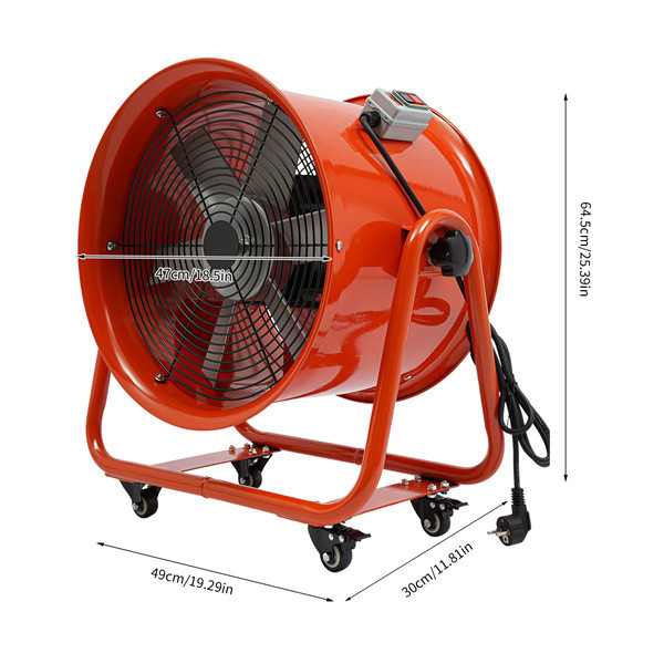 Ventilatore Industriale Wiltec 60cm 180W - Ventilatore A Tamburo Con 3 Velocità E Ruote | Per Grandi Spazi - Foto 4