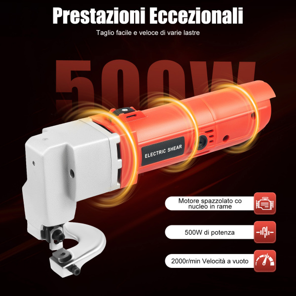 500W 2.5mm cesoia elettrica per piatti, strumento di taglio del metallo