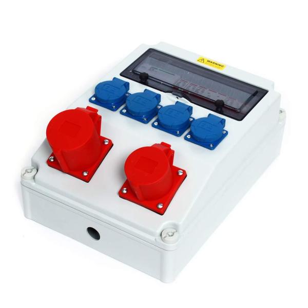 Distributore Di Corrente Da Parete IP54 – 3 Prese Schuko 220V 16A, Impermeabile Per Cantieri E Officine