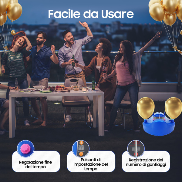 Soffiatore Di Gonfiaggio Automatico Palloncino Elettrico Pompa Ad Aria Quantativa A Palloncino DC 220V 1200W Soffiatore D'aria A Quattro Ugelli