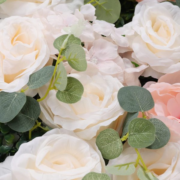 6 Pannelli Fioriti Artificiali Fai Da Te – Rose Di Seta Bianche 60x40 Cm Per Matrimoni, Feste E Pareti - 4