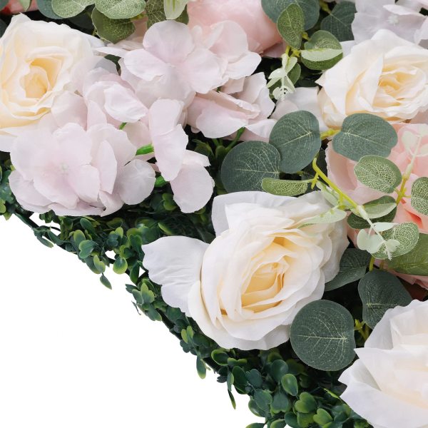 Pannello da parete floreale Fondale floreale Pannello da parete in seta con rose artificiali Pannello di fiori finti per la decorazione della casa della stanza di compleanno della festa nuziale 60