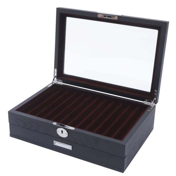 Scatole porta penne stilografiche con serratura a 23 slot nere 32 * 22 * 9 cm