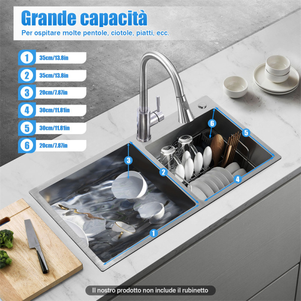 Alveus Line - Lavello 86x50 Cm, Acciaio Inox 1065560 - Foto 6