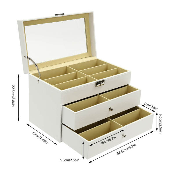 18 slot per occhiali da sole, scatola portaoggetti per occhiali da sole, espositore per occhiali con cassetto 18 slot per occhiali da sole, scatola portaoggetti per occhiali da sole, espositore per occhiali con cassetto