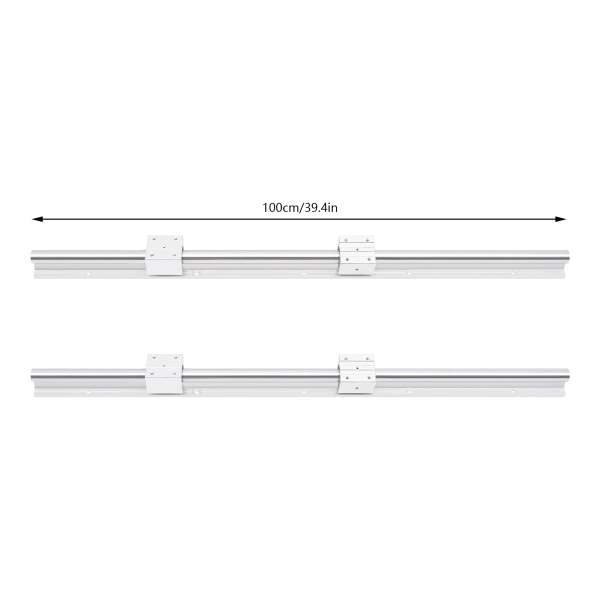 SBR16, guida lineare, blocco lineare, 1000 mm, con 2 binari lineari per stampanti 3D fai da te e macchine CNC (2 X SBR25 1000 mm)