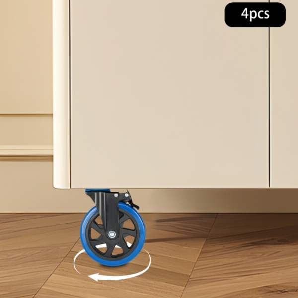 Ruote da 6 pollici 4 pezzi, design girevole a 360°, realizzate in PU di alta qualità, con freno, carico 150 kg