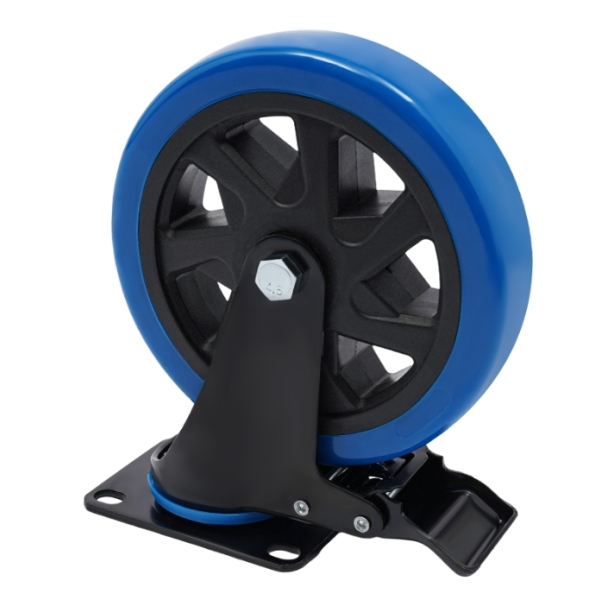 Ruote da 6 pollici 4 pezzi, design girevole a 360°, realizzate in PU di alta qualità, con freno, carico 150 kg
