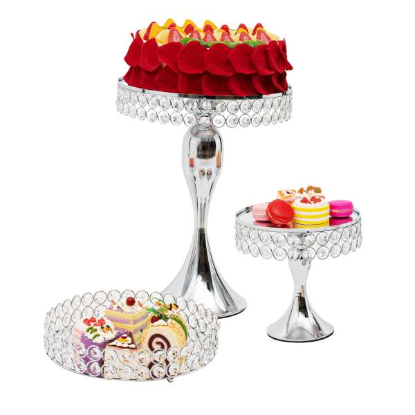 Alzata per torta Set di 3 supporti per Cupcake in metallo piatto da esposizione per Dessert per il compleanno della festa nuziale  15