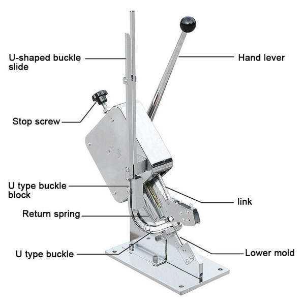Tagliafili per salsicce industriali per salsicce di funzionamento manuale per prosciutto e salsicce, sacchetto a rete, a forma di U, con clip per salsicce, con 4000 clip