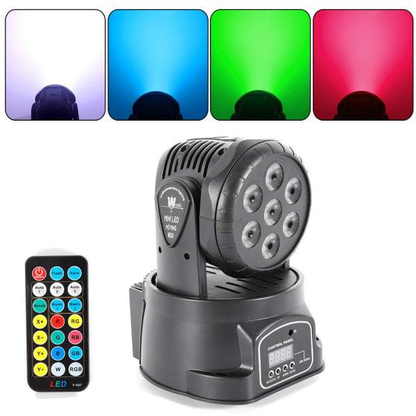 Luce da palcoscenico a LED, 7 luci da discoteca LED RGBW 4 in 1 da 105 W DMX512