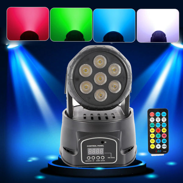 Luce da palcoscenico a LED, 7 luci da discoteca LED RGBW 4 in 1 da 105 W DMX512