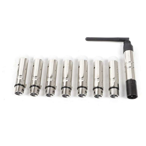 8 ricevitori XLR 2.4G DMX512 senza fili maschio/femmina, illuminazione a LED per DJ, palcoscenico, PAR