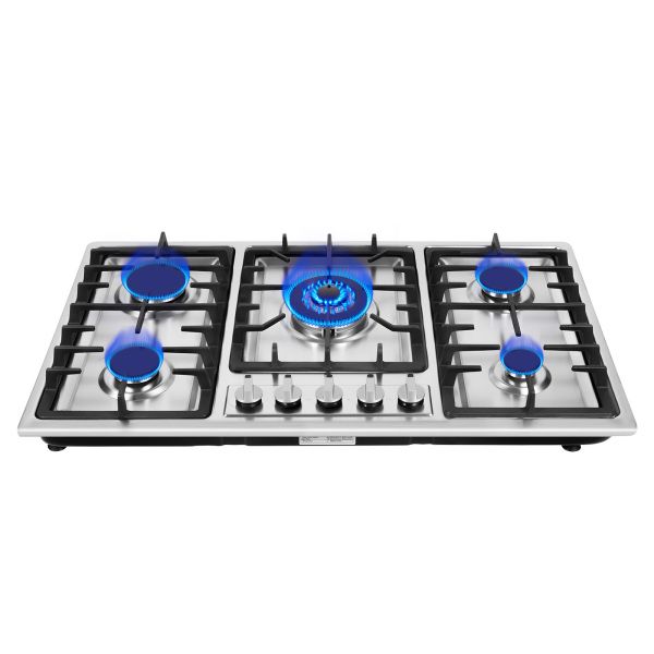 33.8" Piano Cottura a Gas Fornello a Gas a 5 Bruciatori per Gas Naturale e Propano per Cucina
