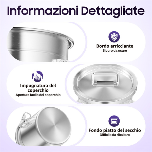 Contenitore Portaspezie In Acciaio Inox 304 Con 6 Scomparti Rimovibili - Organizer Da Cucina 45,5x15x9 Cm