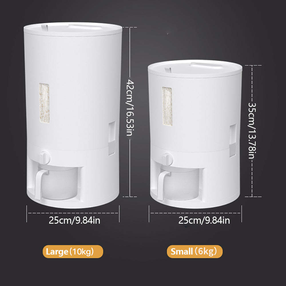 Contenitore Per Riso E Cereali Con Dispenser Da 12L – Scatola Ermetica Trasparente Con Finestra, Misurino Incluso, Fino A 10kg