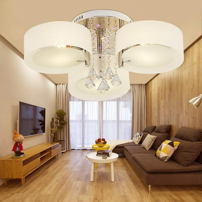 Lampadario Di Cristallo,Lampada Da Soffitto Cristallo K9,per Camera Da Letto Sala Soggiorno Corridoio E14 Altezza 30cm Diametro 20cm 34206127 - 7