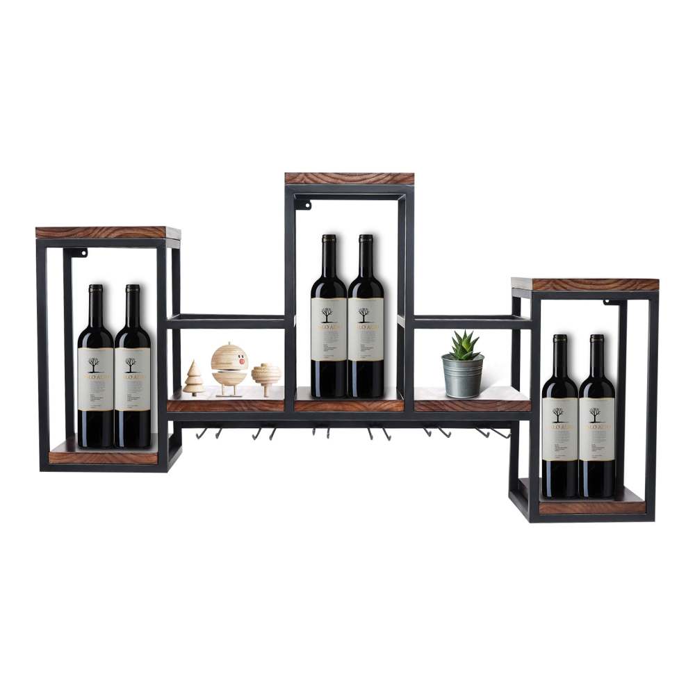 Portabottiglie Da Parete Singolo In Metallo – Set Da 4, Design Moderno Per Vino, Casa, Bar O Ristorante