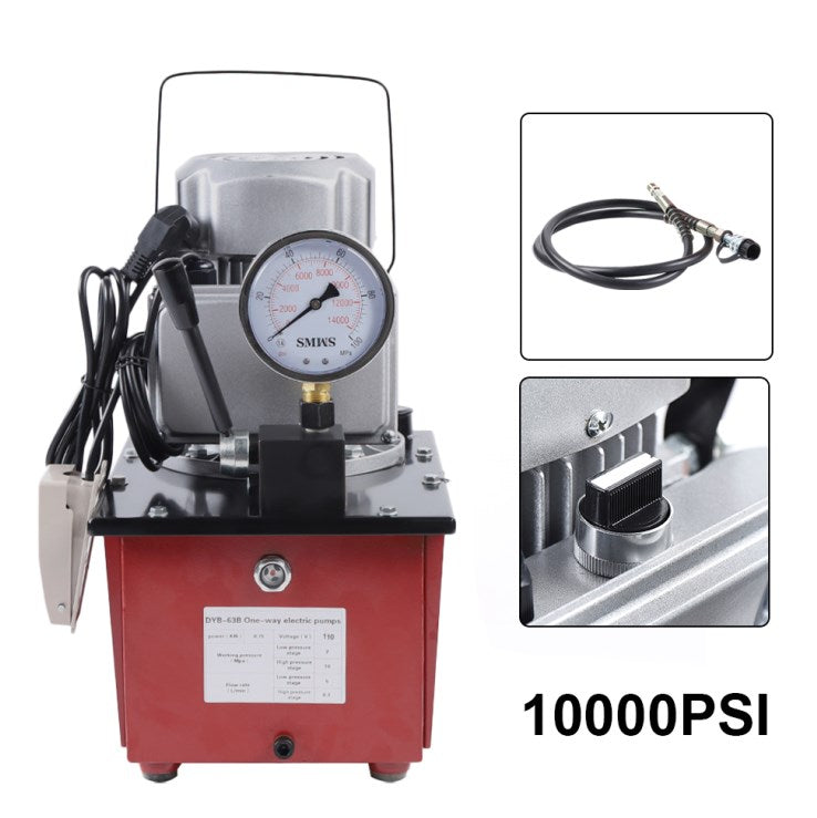 Pompa Idraulica Elettrica 750W, 7 Litri - Con Pedale E Valvola Solenoide, 700 Bar - Per Sollevamento E Pressatura