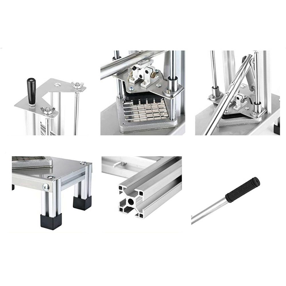 Tagliapatatine In Acciaio Inox Con 4 Lame Intercambiabili, Verticale E Manuale, Per Patate E Verdure, Antiscivolo