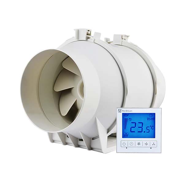 Ventilatore di scarico a 3 velocità con timer e igrostato per camera da letto, bagno o cucina.