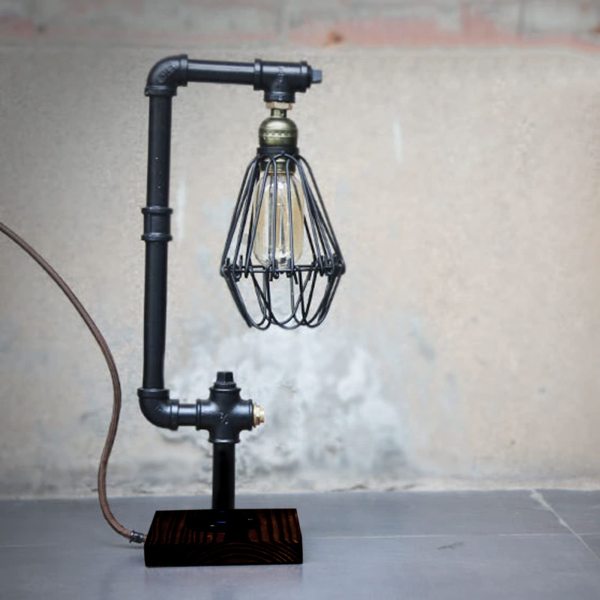 Lampada da tavolo Led Diallo tubo in metallo E27 H. 51 cm- Trio Lighting