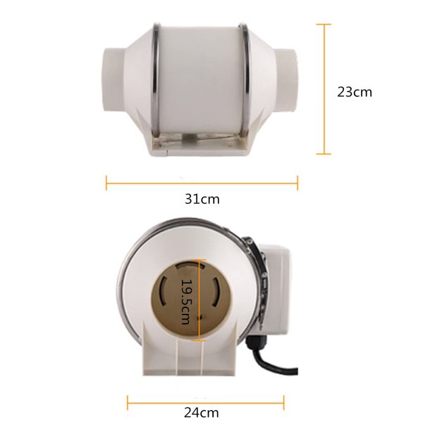 Ventilatore tubolare con cuscinetti a sfera, 220 V, per la cucina, per la ventilazione e la deumidificazione (HF-200P)