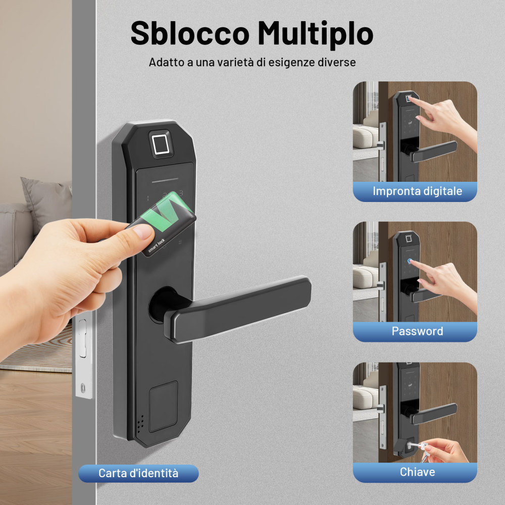 Serratura biometrica per impronte digitali, serratura elettronica per cassetti, senza chiave