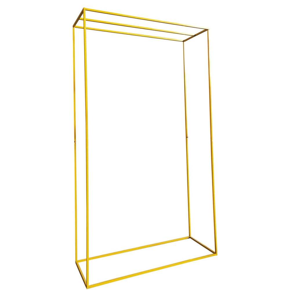 Set 3 Archi In Metallo Quadrati Per Decorazioni Feste - 2,2m/2,0m/1,8m Con Base Stabile E Scatole Per Palloncini, Oro