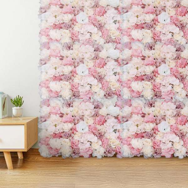 4 x pareti di fiori artificiali, fiori finti, parete di rose falsificate, decorazione per matrimoni, fotografia, feste, sfondo 40 x 60 cm, colore rosa scuro