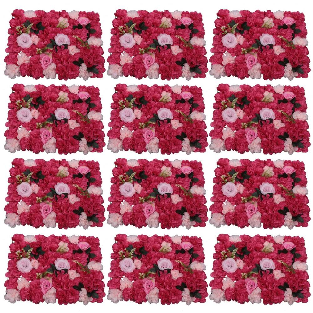 12 Pezzi Pannelli Di Fiori Artificiali Per Parete - Decorazioni Fai Da Te Per Matrimoni, Feste, Baby Shower - Vari Colori - 4