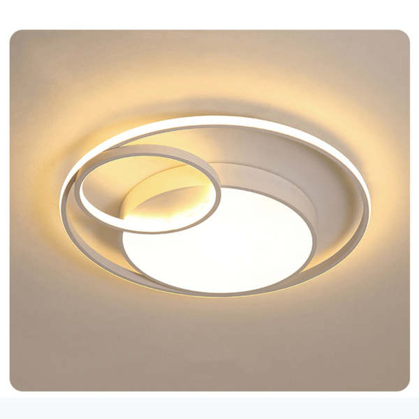 Plafoniera LED,Lampada da Soffitto Moderna 32W 3000lm, Plafoniere Design Ovale,Lampadario acrilico bianca per Soggiorno Cucina Bagno Camera da Letto Corridoio,Luce Bianco Freddo 6000K,Diametro 27cm