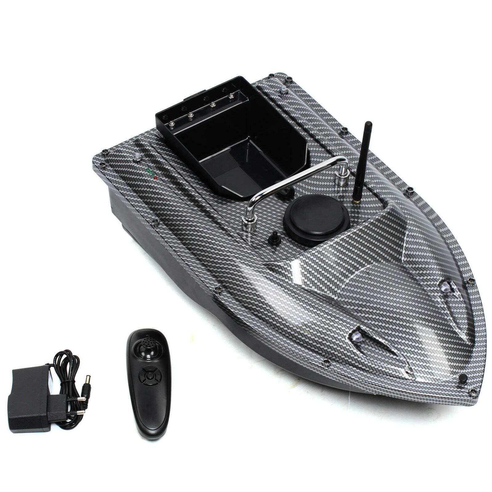 Barca Da Pesca Telecomandata 500 M, In ABS Con LED, Batteria 5200 MAh, Doppia Esca 2 Kg, Per Laghi E Fiumi