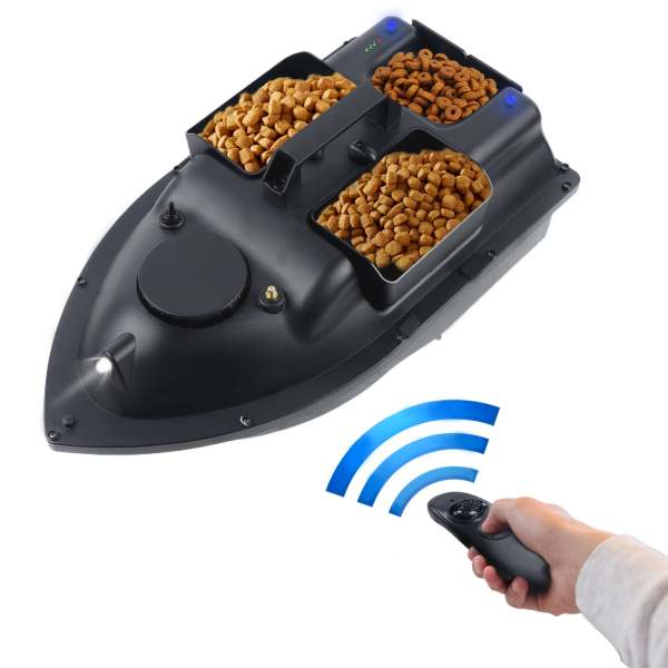 Barca Da Pesca Telecomandata 500m Con GPS E BeiDou, 3 Scatole Esche, Motore Doppio, Batteria 12Ah, Colore Giallo - 2