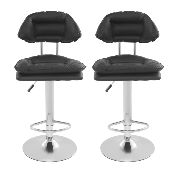 Set di 2 Sgabelli da Bar, sgabelli Bar, sgabelli Cucina, Sedia Alta da Bar, Rotazione 360 ​​°, Altezza Regolabile-2/4/6/8PCS (Nero/4
