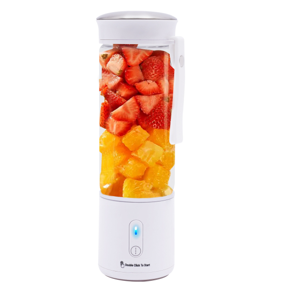 Frullatore portatile da 450 ml, motore da 7,4 V, mini frullatore ricaricabile via USB, frullatore portatile con sei lame