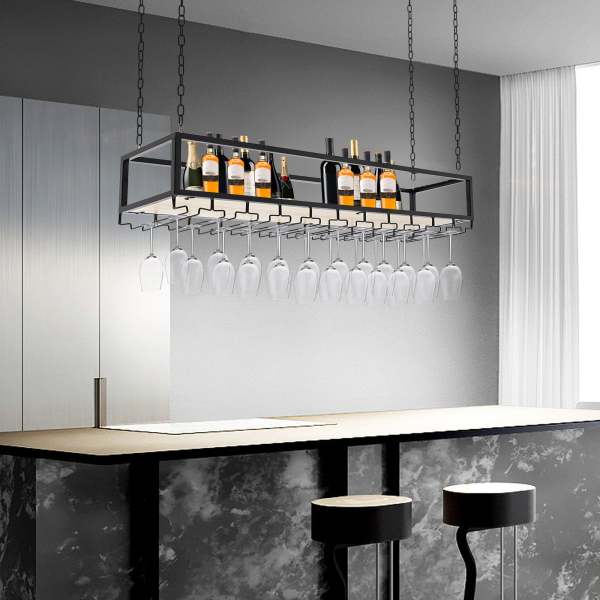 VEVOR Porta Bicchieri E Bottiglie Da Soffitto, 119x30 Cm, Regolabile In Altezza, Rame, Per Bar E Cucina - 5