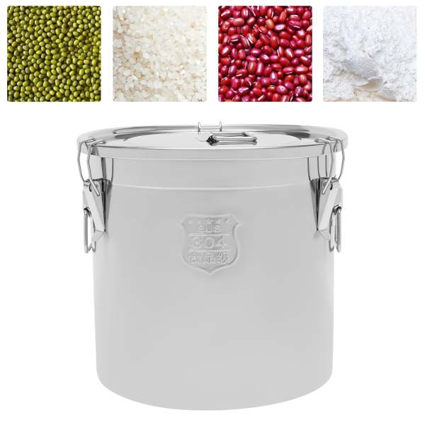 Secchio Ermetico In Acciaio Inox Per Alimenti – 6L – Con Coperchio E Morsetti Di Bloccaggio – Contenitore A Tenuta Stagna - 3