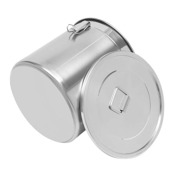 Secchio da cucina in acciaio inox 304, da 6 litri, con coperchio, contenitore ermetico per alimenti, per cereali, acqua, olio, 20 x 20 cm