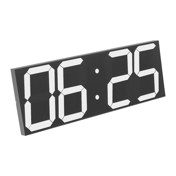 Orologio Da Parete Digitale LED Con Sveglia, Grande Display, Luminosità Regolabile, Data, Giorno Della Settimana E Temperatura, Attivazione Vocale, Bianco