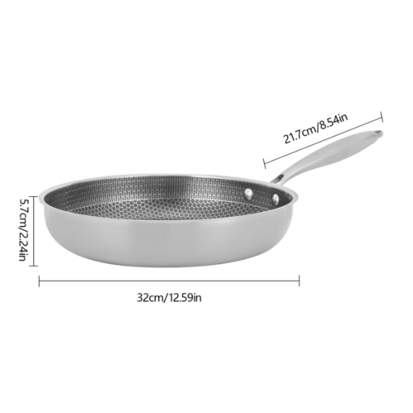 Pentola In Acciaio Inox Per Induzione 28 Cm Con Coperchio In Vetro, Rivestimento Antiaderente A Nido D'Ape, Antigraffio, 6 Litri