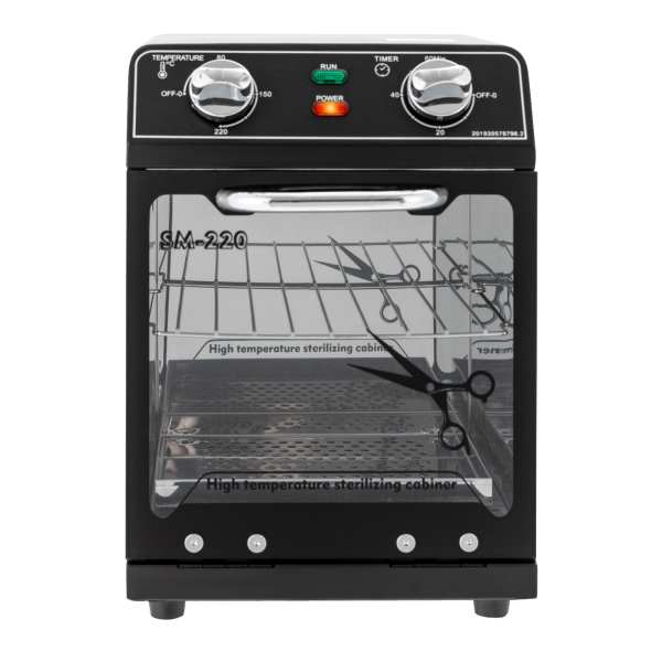 Sterilizzatore ad alta temperatura da 8 litri, armadio di disinfezione sterilizzatore ad aria calda da 600 W , nero