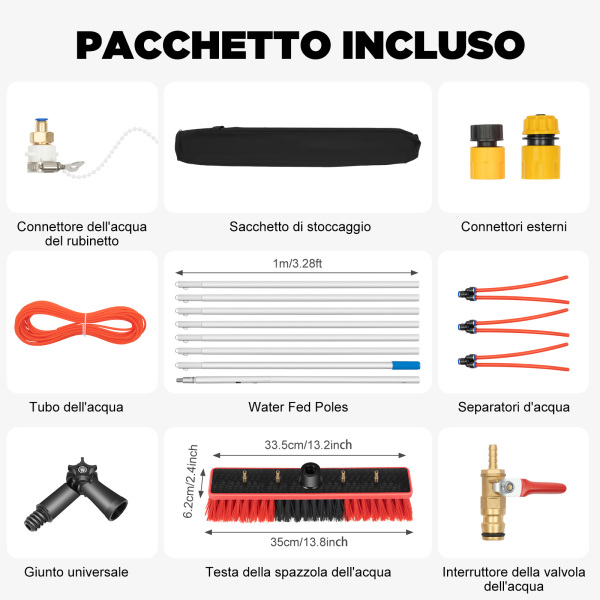 Pulitore Telescopico Per Parabrezza E Finestrini – Spazzola In Alluminio Con Manico Regolabile 36-60 Cm, Ideale Per Auto, Camion E Vetri
