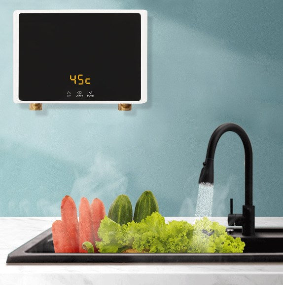 Scaldabagno Istantaneo 5,5 KW 220V – Touch Screen LED, Termostato 30-55°C, Impermeabile IPX4, Per Cucina O Bagno, Montaggio A Parete