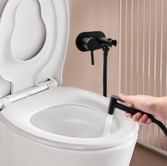 Zuvo Spruzzatore portatile per bidet in acciaio inossidabile 304 per WC, doccia musulmana con adattatore a T per tubo da 1,5 m, igienico ed ecologico